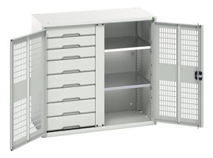 Bott Verso Ventilated door Tool Cupboards Cupboard with shelves Verso Cupbd1050x550x1000H  2 Shelf +  Partition +  8 Drawer